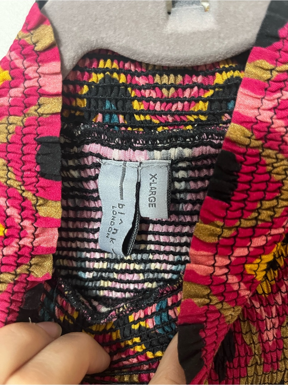 Anthropologie Patterned Tiered Midi Skirt - Fuchsia, Teal, Mustard - Picture 4 of 5